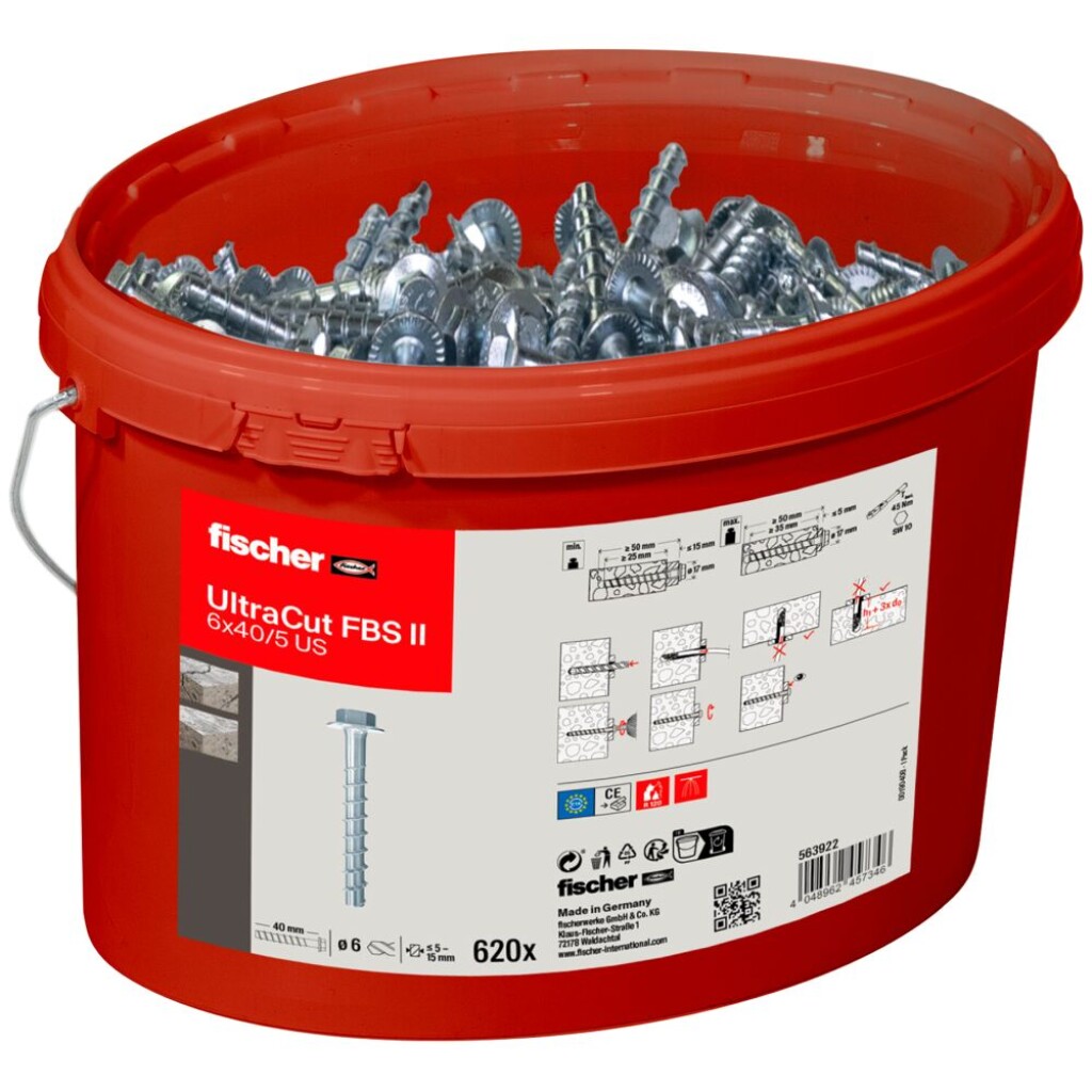 FISCHER Bucket 620 pcs UltraCut FBS II 6x40/5 US No. 563922
